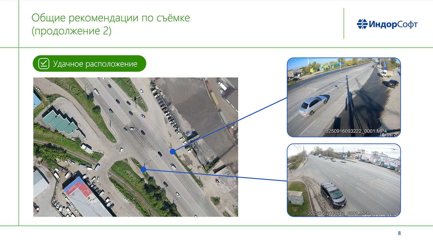 Пример неудачного расположения камер